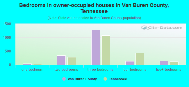 Bedrooms in owner-occupied houses in Van Buren County, Tennessee