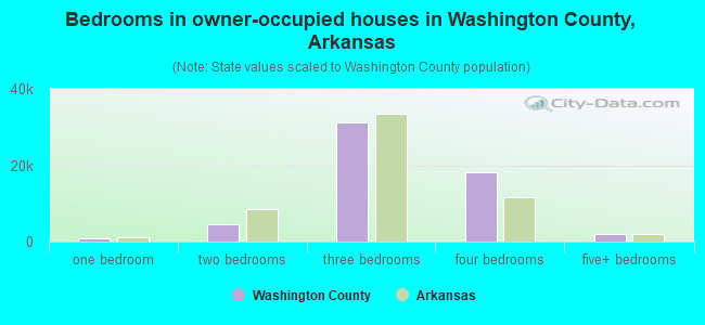 Bedrooms in owner-occupied houses in Washington County, Arkansas