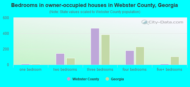Bedrooms in owner-occupied houses in Webster County, Georgia