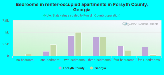 Bedrooms in renter-occupied apartments in Forsyth County, Georgia