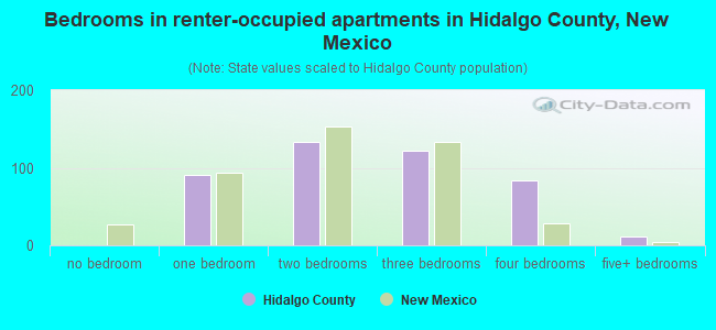 Bedrooms in renter-occupied apartments in Hidalgo County, New Mexico