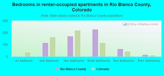 Bedrooms in renter-occupied apartments in Rio Blanco County, Colorado