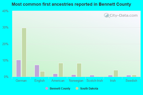 Most common first ancestries reported in Bennett County