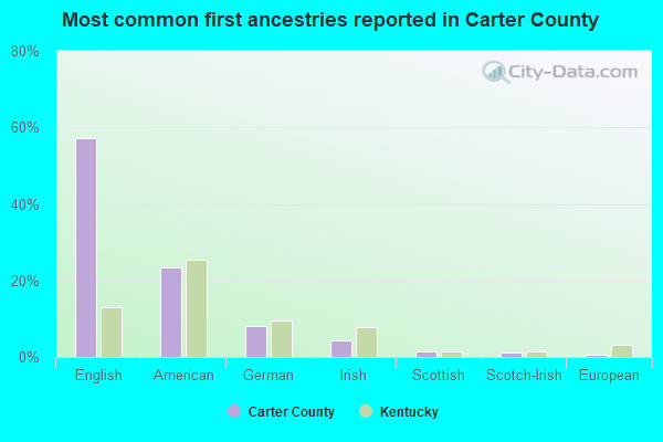 Most common first ancestries reported in Carter County