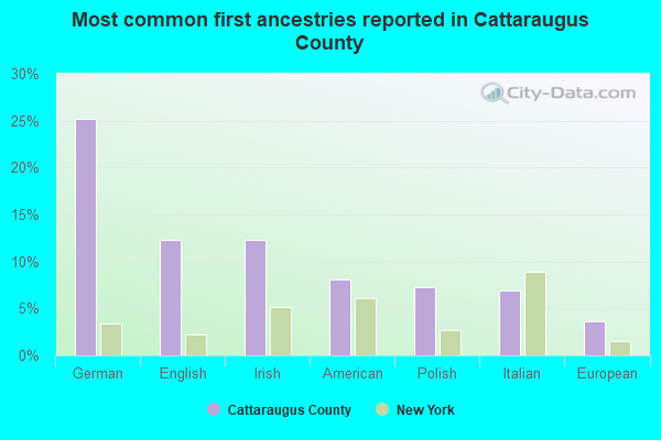 Most common first ancestries reported in Cattaraugus County