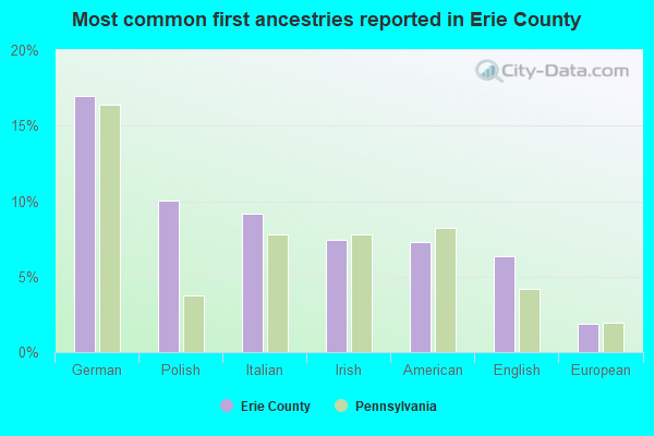 Most common first ancestries reported in Erie County