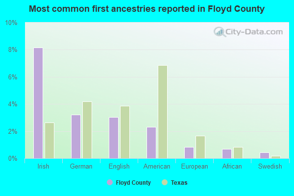 Most common first ancestries reported in Floyd County