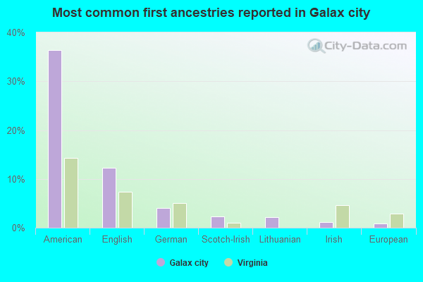 Most common first ancestries reported in Galax city