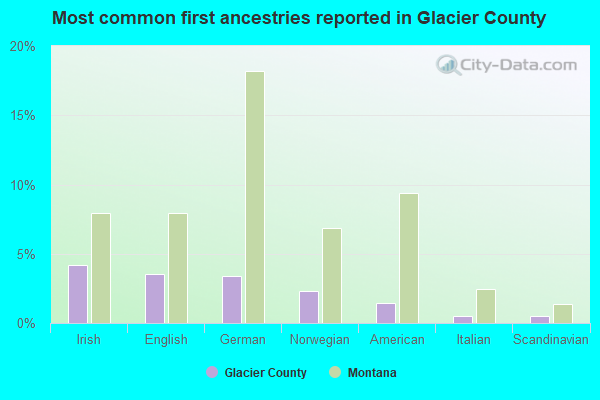 Most common first ancestries reported in Glacier County