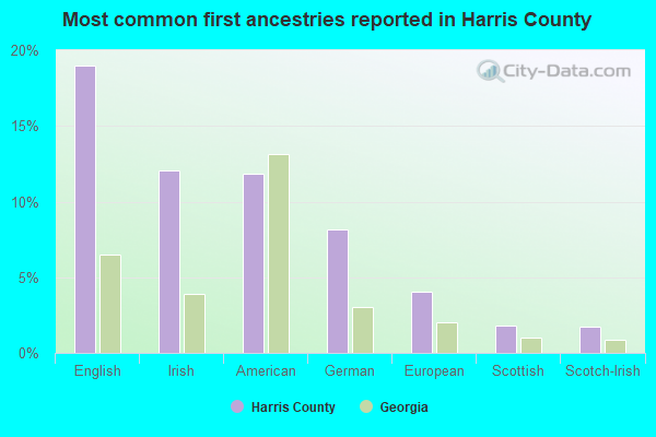 Most common first ancestries reported in Harris County