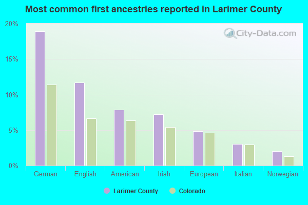 Most common first ancestries reported in Larimer County