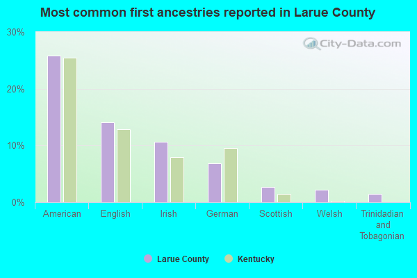 Most common first ancestries reported in Larue County