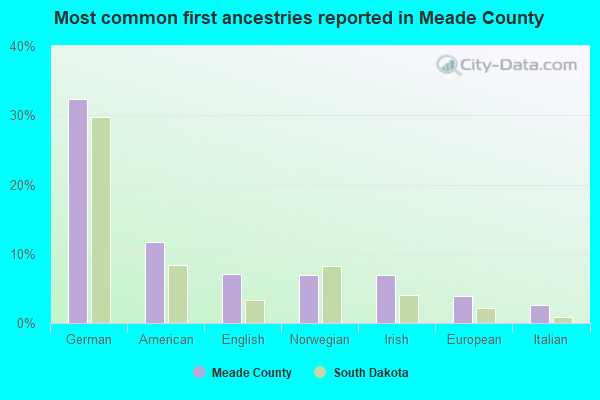 Most common first ancestries reported in Meade County
