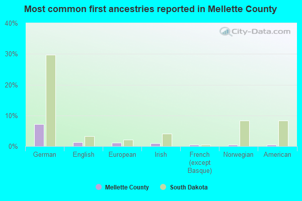 Most common first ancestries reported in Mellette County