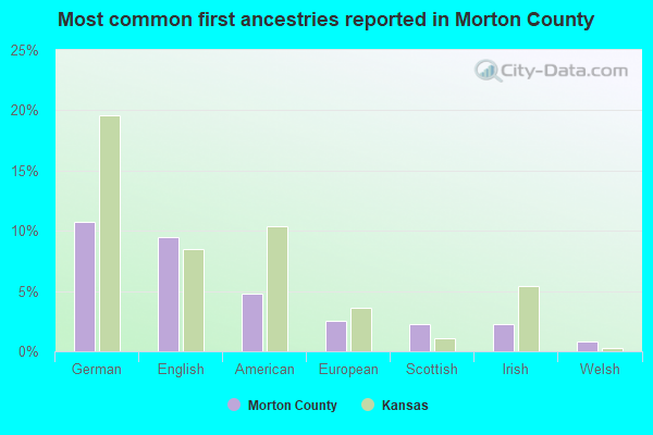 Most common first ancestries reported in Morton County
