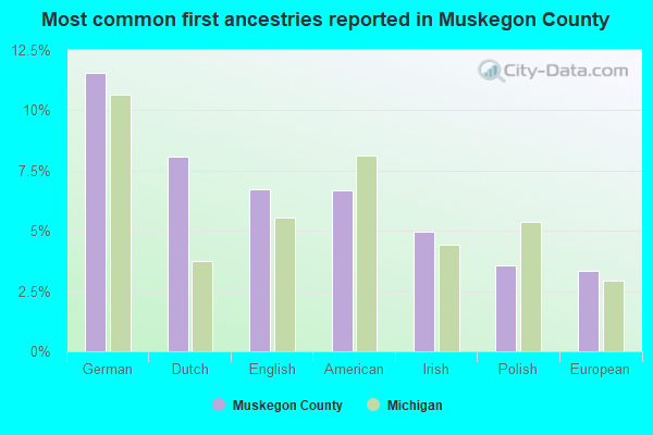 Most common first ancestries reported in Muskegon County