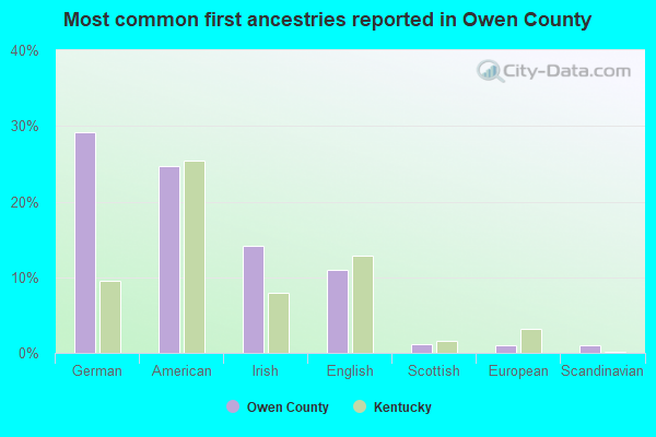 Most common first ancestries reported in Owen County