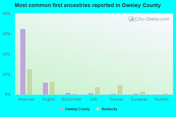Most common first ancestries reported in Owsley County