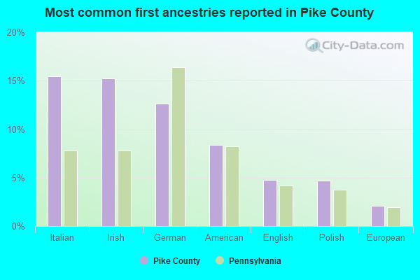 Most common first ancestries reported in Pike County