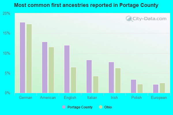 Most common first ancestries reported in Portage County