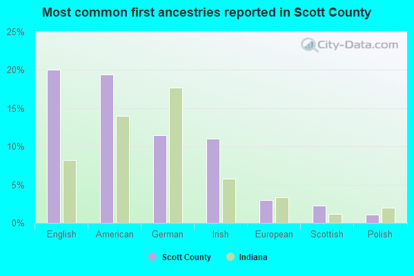 Most common first ancestries reported in Scott County