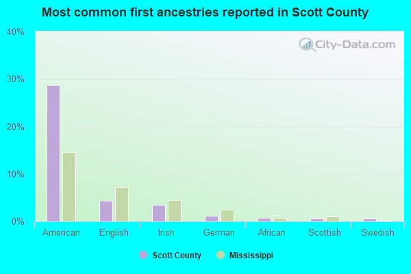 Most common first ancestries reported in Scott County