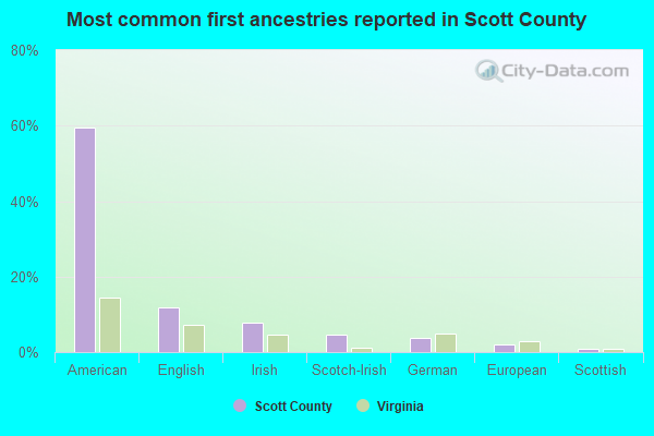 Most common first ancestries reported in Scott County