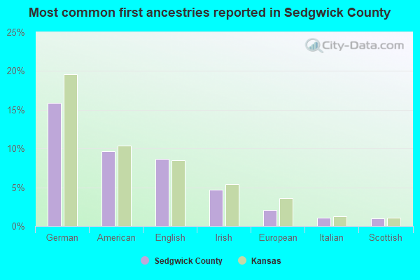 Most common first ancestries reported in Sedgwick County