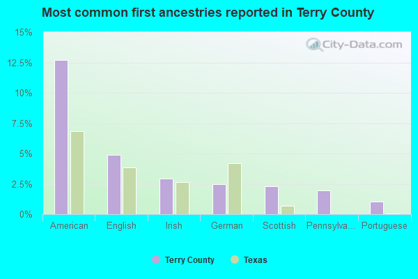 Most common first ancestries reported in Terry County