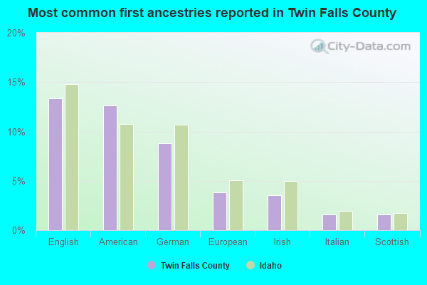 Most common first ancestries reported in Twin Falls County