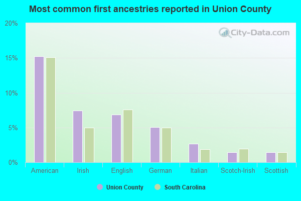 Most common first ancestries reported in Union County