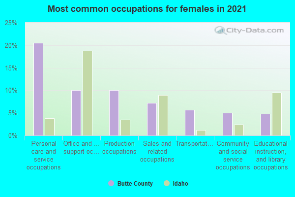 Most common occupations for females in 2022