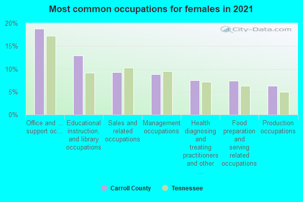 Most common occupations for females in 2022