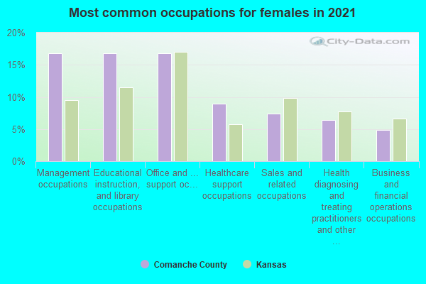 Most common occupations for females in 2022