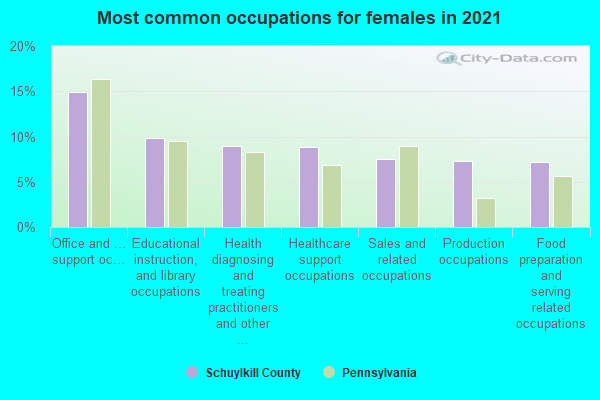 Most common occupations for females in 2022