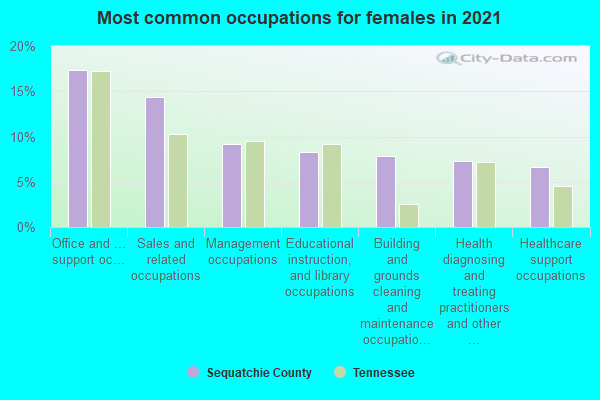 Most common occupations for females in 2022