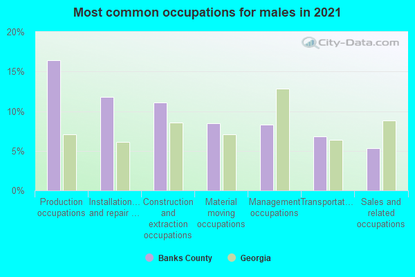 Most common occupations for males in 2022