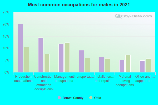 Most common occupations for males in 2022