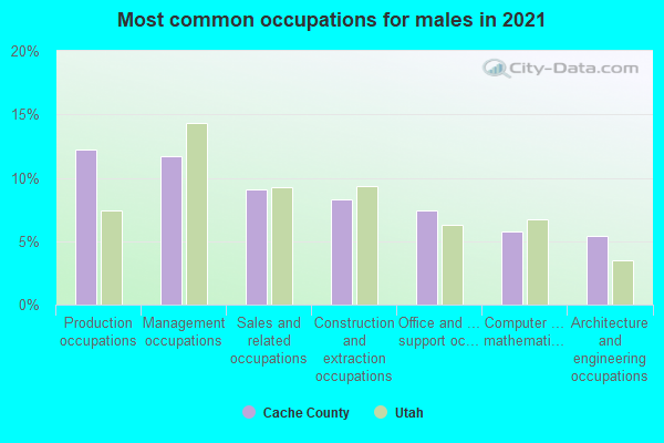 Most common occupations for males in 2022