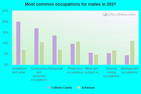 Most common occupations for males in 2022