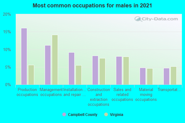 Most common occupations for males in 2022