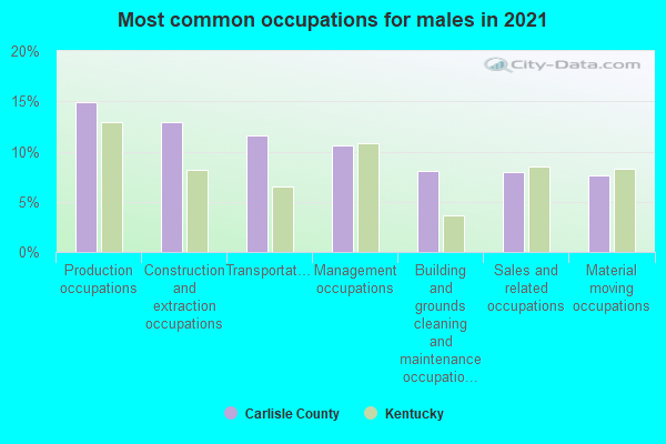 Most common occupations for males in 2022