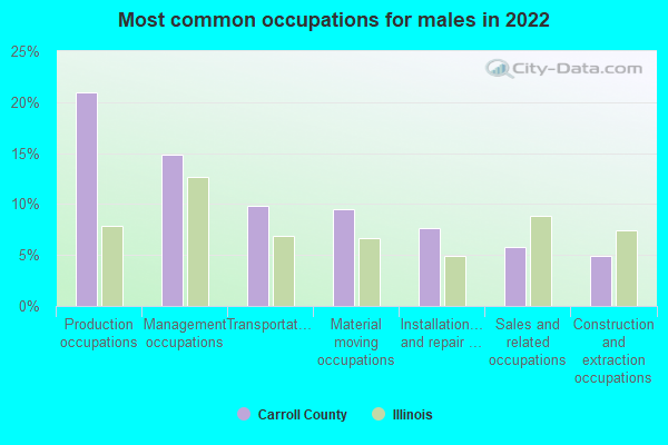 Most common occupations for males in 2022