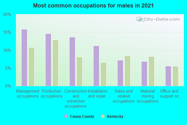 Most common occupations for males in 2022