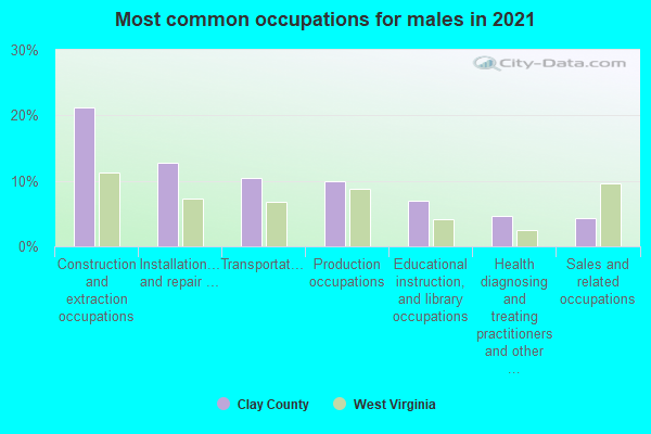 Most common occupations for males in 2022