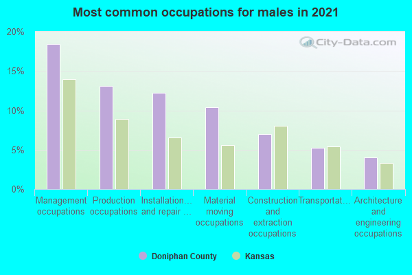 Most common occupations for males in 2022