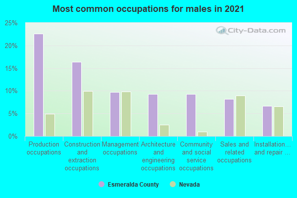 Most common occupations for males in 2022