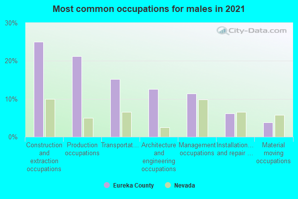 Most common occupations for males in 2022