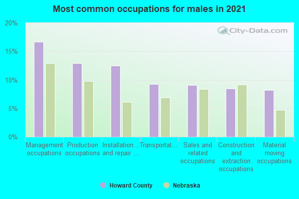 Most common occupations for males in 2022