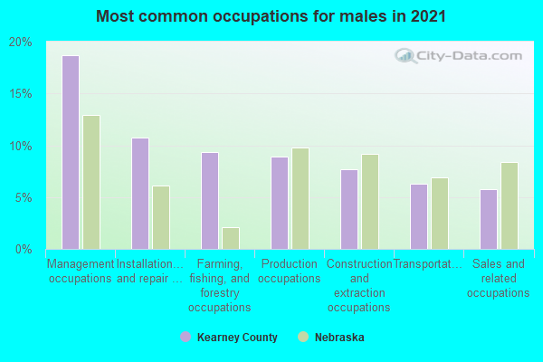 Most common occupations for males in 2022